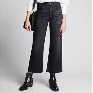 SLVRLAKE Grace Crop Jeans Faded Black Raw Hem Size 28